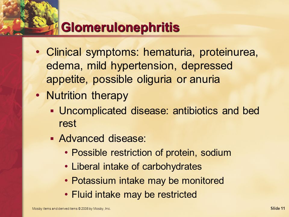 glomerulonephritis diétája)